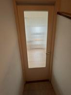 Vintage deur met glas motief, Doe-het-zelf en Verbouw, Deuren en Horren, Ophalen, Binnendeur, 200 tot 215 cm, Glas