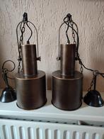 2 Hanglampen Brons, Ophalen of Verzenden, Zo goed als nieuw, Metaal, Minder dan 50 cm