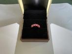 Ring goud met diamanten en robijn, Nieuw, Ophalen of Verzenden, 17 tot 18, Dame