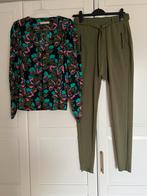 Studio anneloes set M flower blouse & margot broek army S, Kleding | Dames, Broeken en Pantalons, Ophalen of Verzenden, Zo goed als nieuw