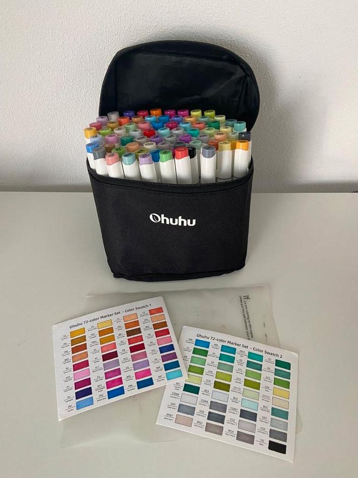 Ohuhu 72-set brush en fine, Hobby en Vrije tijd, Tekenen, Zo goed als nieuw, Potlood of Stift, Ophalen of Verzenden
