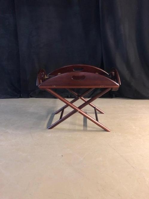 Butlers tray / Salontafel in mahonie, Huis en Inrichting, Tafels | Salontafels, Gebruikt, Minder dan 50 cm, 50 tot 100 cm, 100 tot 150 cm