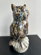 Groot geglazuurd aardewerk Uil beeld  28 cm, Verzamelen, Beelden en Beeldjes, Ophalen of Verzenden, Gebruikt, Dier