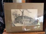Ingelijste Tekening – Historisch Gebouw ️, Ophalen of Verzenden