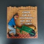 Vintage tegel / plaquette van klei met spreuk jaren 50 /60, Antiek en Kunst, Antiek | Wandborden en Tegels, Ophalen of Verzenden