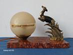 Art deco tafellamp nachtlamp met gesigneerd hert van zamac, Ophalen of Verzenden