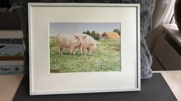 SCHILDERIJ WIEBE VAN DE ZEE. MET VARKENS beschikbaar voor biedingen