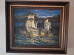 Zeeslag schilderij, Antiek en Kunst, Ophalen of Verzenden