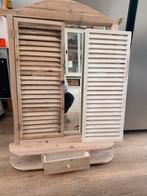 Spiegel met Louvre deurtjes en laatje, Ophalen of Verzenden, Gebruikt