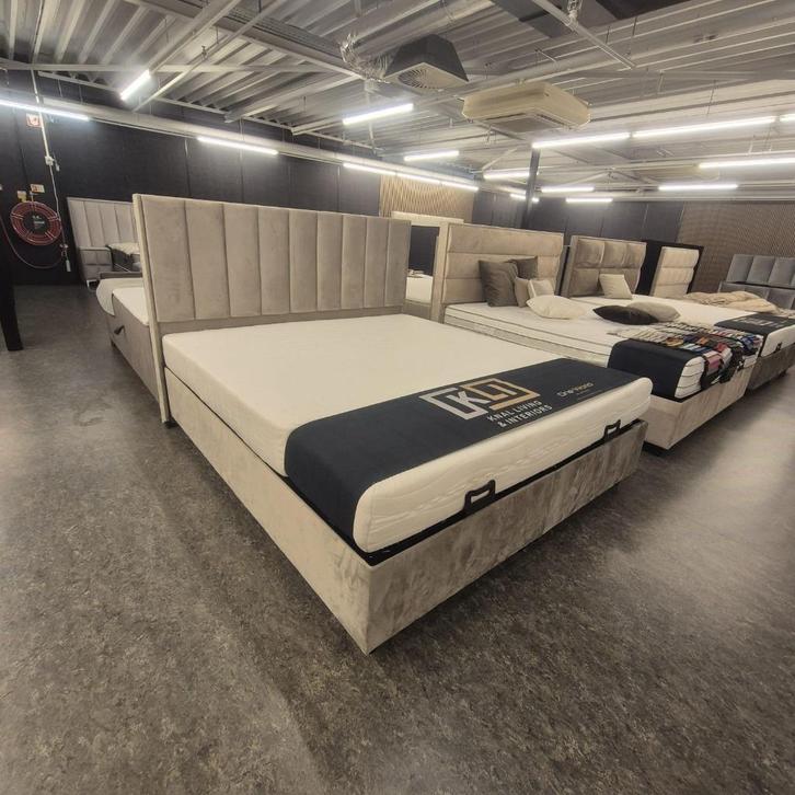 Boxspring Sale Alle Maten Zelfde Prijs Opbergruimte Velours, Huis en Inrichting, Slaapkamer | Boxsprings, Nieuw, 180 cm, 200 cm