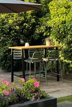 6x Groene Napels barkruk voor buiten - Kwantum, Huis en Inrichting, Barkrukken, Ophalen, Met voetsteun, 60 tot 90 cm, Metaal