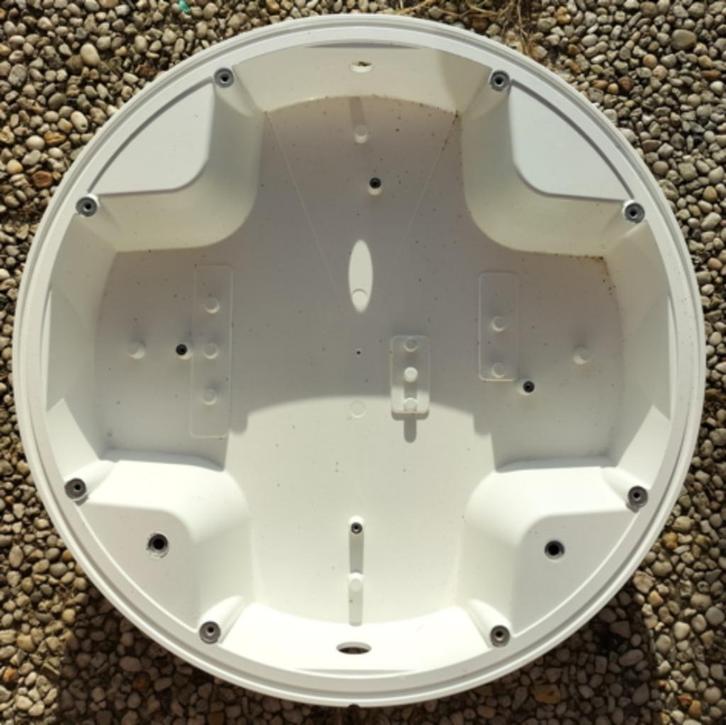 Wit metalen plantenbak, Tuin en Terras, Bloembakken en Plantenbakken, Zo goed als nieuw, Metaal, Binnen, Balkon, Tuin, Minder dan 30 cm