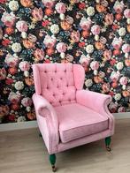 Prachtige roze velvet fauteuil van Rice DK, Ophalen, Gebruikt, Overige materialen, 50 tot 75 cm