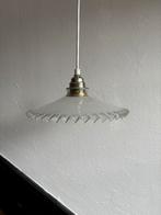 Vintage mat Frans glazen kartel lampen kapje glas hanglamp, Ophalen of Verzenden, Glas, Minder dan 50 cm