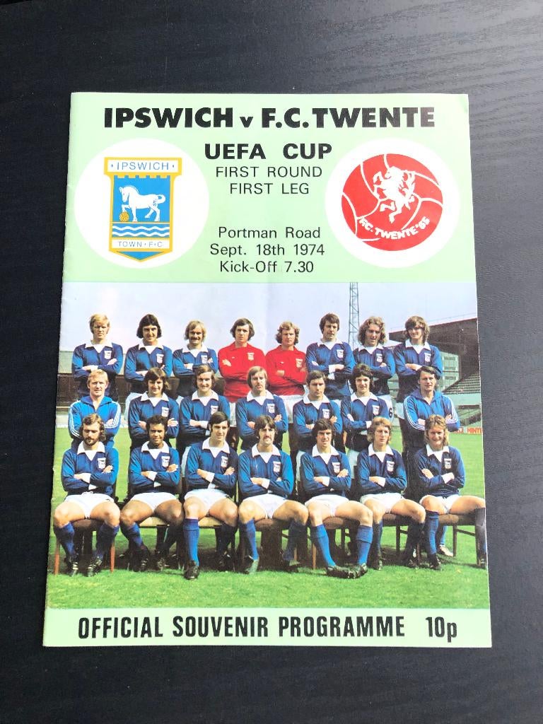 ⚽ Programma Uefa-Cup Ipswich Town - Fc Twente 1974-1975 ⚽, Verzamelen, Sportartikelen en Voetbal, Ophalen of Verzenden, F.C. Twente