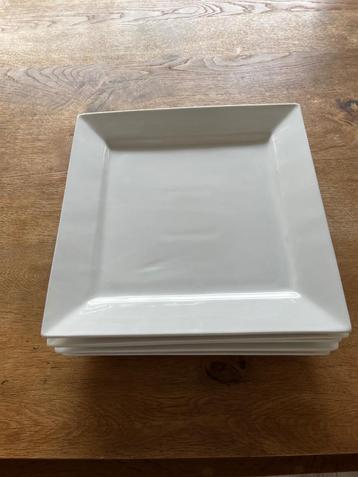Grote witte vierkante borden 6 stuks