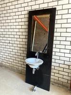 Wasbak met kraan en spiegel en achterwand., Huis en Inrichting, Ophalen, Gebruikt, 50 tot 100 cm, Minder dan 25 cm