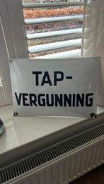 Oud orgineel bol emaille TAP Vergunning bord cafe kroeg bar, Antiek en Kunst, Antiek | Emaille, Ophalen of Verzenden