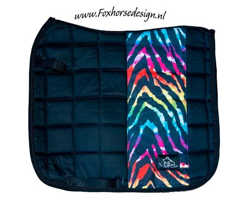 Nieuw! Full dressuur dekje zwart zebra regenboog, Dieren en Toebehoren, Paarden en Pony's | Dekens en Dekjes, Nieuw, Dekje, Verzenden