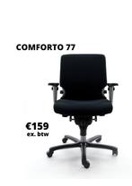 Bureaustoel Haworth Comforto 77 - Zwart - Refurbished, Ergonomisch, Ophalen of Verzenden, Bureaustoel, Zo goed als nieuw