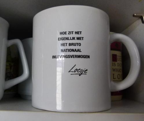 3 x LOESJE mok Aan het eind van geld hou ik stuk maand over, Huis en Inrichting, Keuken | Servies, Nieuw, Kop(pen) en/of Schotel(s)