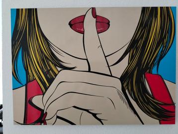 Vintage pop art print Ssshh door Deborah Azzopardi 50x70 beschikbaar voor biedingen