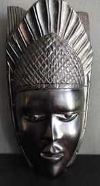 Afrikaans masker uit ebbenhout gesneden, Ophalen of Verzenden, Gebruikt