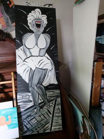 Marilyn Monroe Schilderij - Handgemaakt beschikbaar voor biedingen