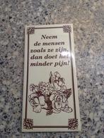 Tegel spreuk, Ophalen, Zo goed als nieuw