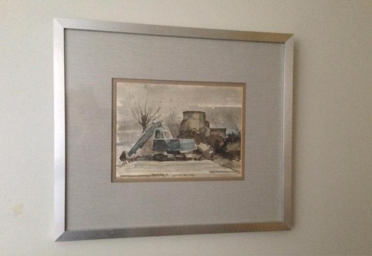 Aquarel Peter Polderman, Rijswijk, fraai ingelijst, Antiek en Kunst, Kunst | Litho's en Zeefdrukken, Ophalen