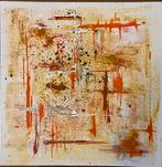 Abstract schilderij met warme kleuren, Antiek en Kunst, Kunst | Litho's en Zeefdrukken, Ophalen of Verzenden
