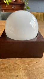 Vintage witglazen halfbol plafondlamp., Ophalen of Verzenden, Gebruikt