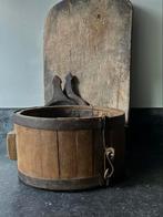 Oud sleets houten tonnetje bak sober imperfect, Antiek en Kunst, Ophalen of Verzenden