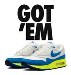 Nike Air Max 1 ’86 Royal and Volt maat 42,5, Kleding | Heren, Schoenen, Nieuw, Blauw, Ophalen of Verzenden, Nike