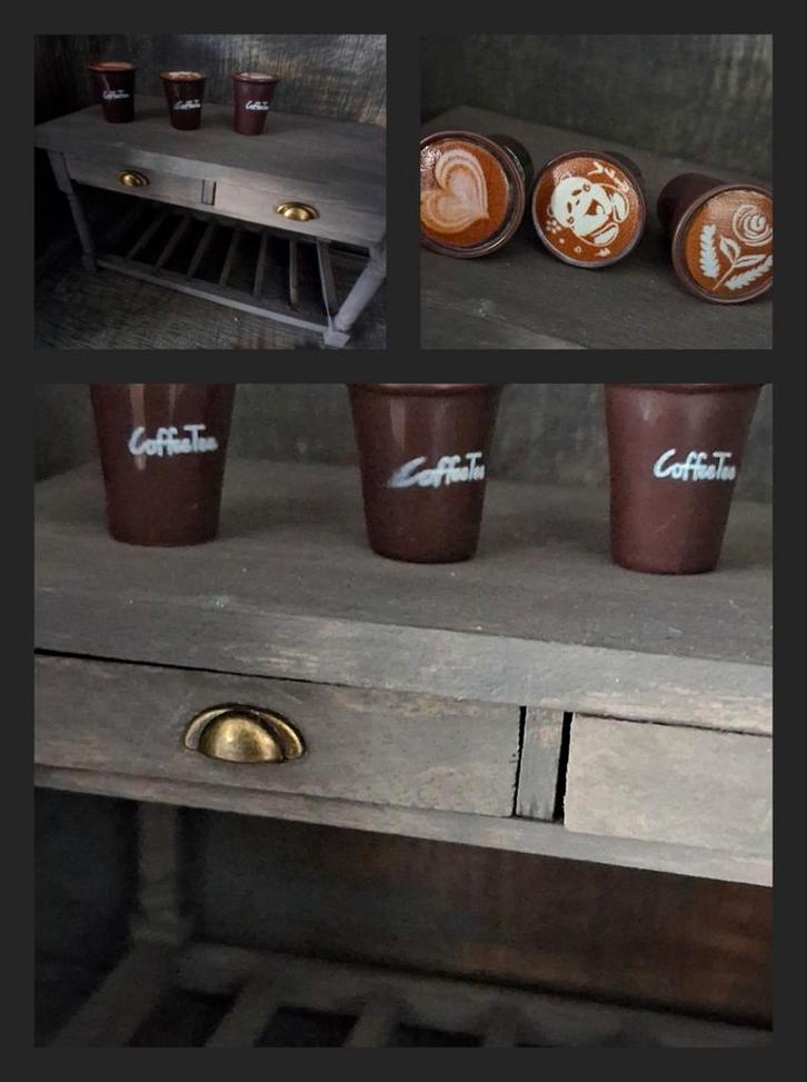 Bekers koffie miniatuur poppenhuis ️❤️, Verzamelen, Poppenhuizen en Toebehoren, Nieuw, Ophalen
