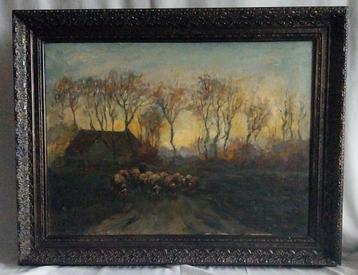 Jacobus Doeser (1884-1970) - Schapen naar kooi - 1920 beschikbaar voor biedingen