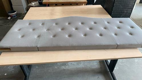HOMCOM Hoofdbord voor bed gestoffeerd fluwelen stof grijs, Huis en Inrichting, Slaapkamer | Bedden, Nieuw, Ophalen