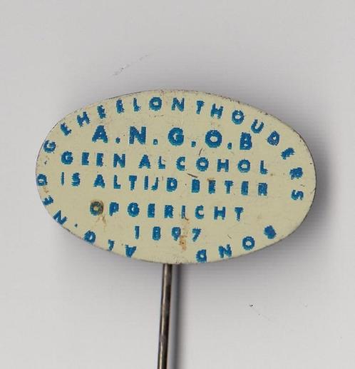 ANGOB Geheelonthouder speldje jaren 60, Verzamelen, Speldjes, Pins en Buttons, Gebruikt, Speldje of Pin, Overige onderwerpen, Ophalen of Verzenden