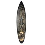 Gecko (zwart) - decoratief houten surfplank 150 cm, Watersport en Boten, Golfsurfen, Nieuw, Ophalen of Verzenden, Info@westerndeco.nl