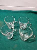 Theeglazen vier stuks metalen oortjes, Huis en Inrichting, Keuken | Servies, Ophalen of Verzenden, 'T Olde Gre-j, Info@toldegrej.nl