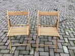 Klapstoel hout inklapstoel zgan 2 stuks vintage, Huis en Inrichting, Stoelen, Ophalen, Bruin, Zo goed als nieuw, Eén