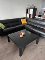 Vierkante zwarte houten salontafel 100x100, Huis en Inrichting, Tafels | Salontafels, Ophalen, Gebruikt, Vierkant, Minder dan 50 cm