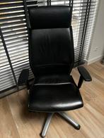 GDB Gispen bureaustoel zwart leer, Ophalen, Gebruikt, Zwart, Bureaustoel