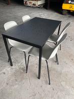 eettafel met 4 stoelen, Ophalen, 100 tot 150 cm, 50 tot 100 cm, Zo goed als nieuw