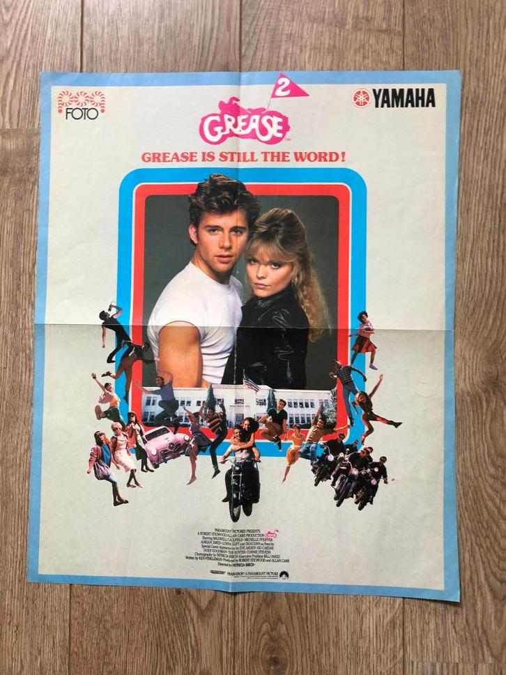 Poster Grease 2 uit maandblad POPfoto, Verzamelen, Posters, Zo goed als nieuw, Film en Tv, A1 t/m A3, Rechthoekig Staand, Ophalen of Verzenden