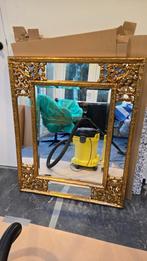 Spiegel met facet geslepen rand kleur antiek goud z.g.a.n, Ophalen, Zo goed als nieuw, 150 tot 200 cm, Rechthoekig