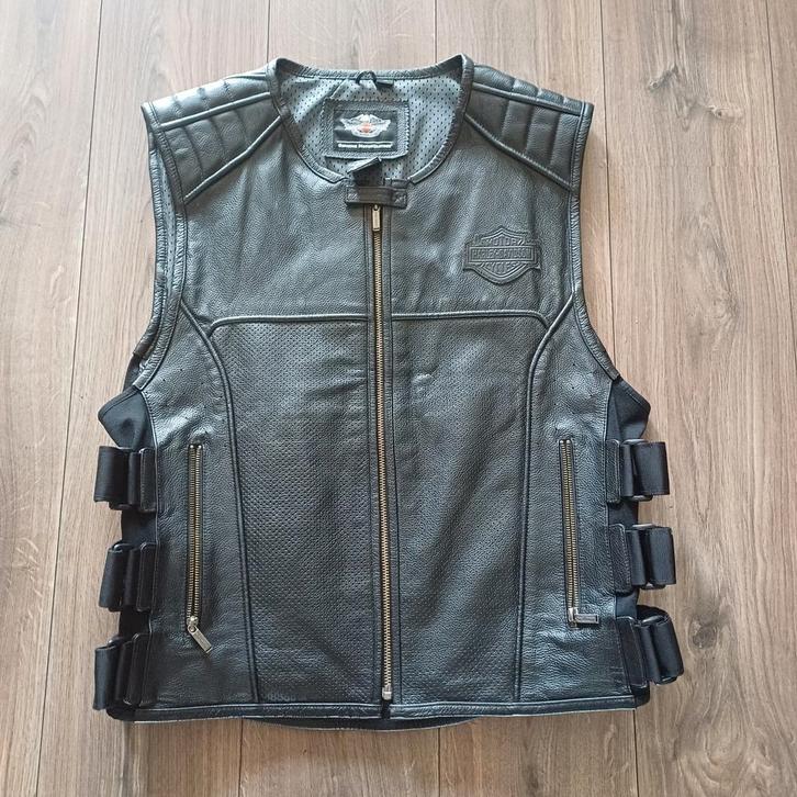 Harley Davidson Leren Vest - Motorrijder Stijl maat XL, Motoren, Kleding | Motorkleding, Ophalen of Verzenden