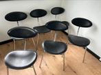 6 zwarte Arrben Italy stoelen Regina, Huis en Inrichting, Ophalen, Gebruikt, Zwart, Leer