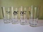 Set van 4 glazen met koe motief, Verzamelen, Glas en Borrelglaasjes, Ophalen of Verzenden, Nieuw, Frisdrankglas
