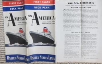 Brochure S.S. America (1939) beschikbaar voor biedingen